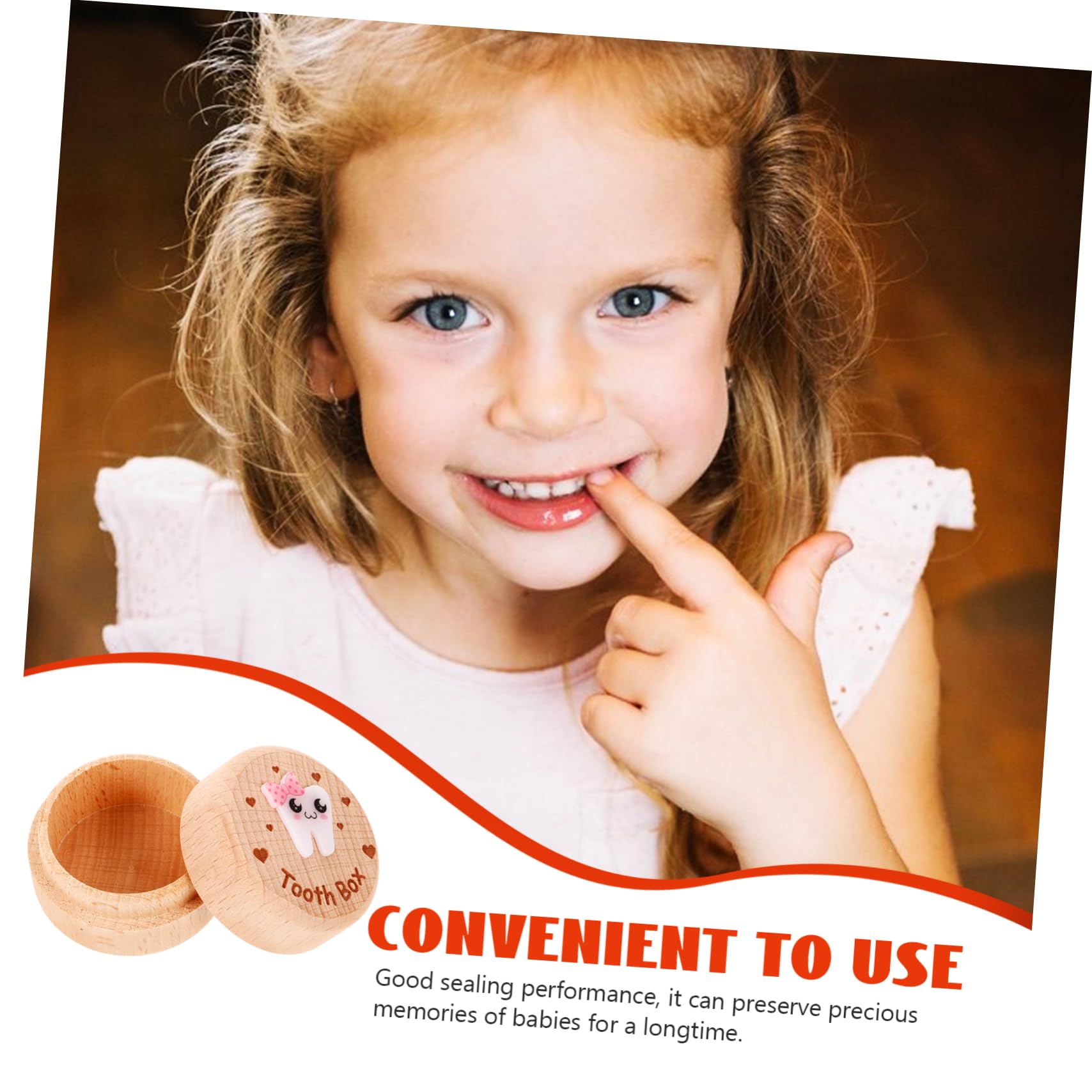WATIIFUFU Wooden Tooth Keepsake Box for Kids - Cute Baby Tooth Storage Container | First Tooth Fairy Gift | Baby Shower Present | Nursery Decor & Childhood Memory Preservation
