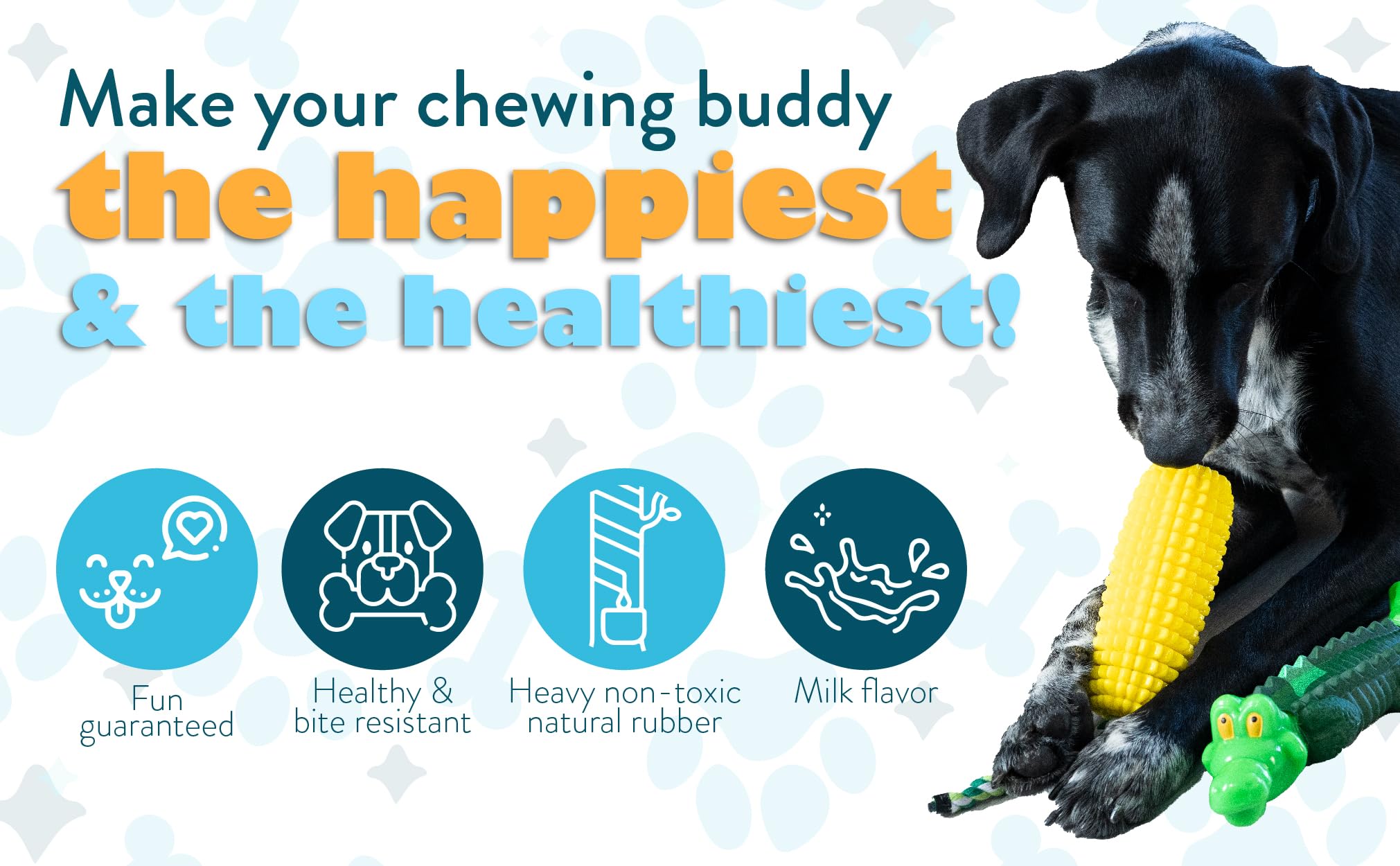 Durable 2-Pack Dog Chew Toys for Aggressive Chewers - Cartoon Alligator & Corn-Shaped Squeaky Interactive Rubber Toys for Medium & Large Breeds | Heavy Duty Chew Toys for Playtime, Training & Dental Health