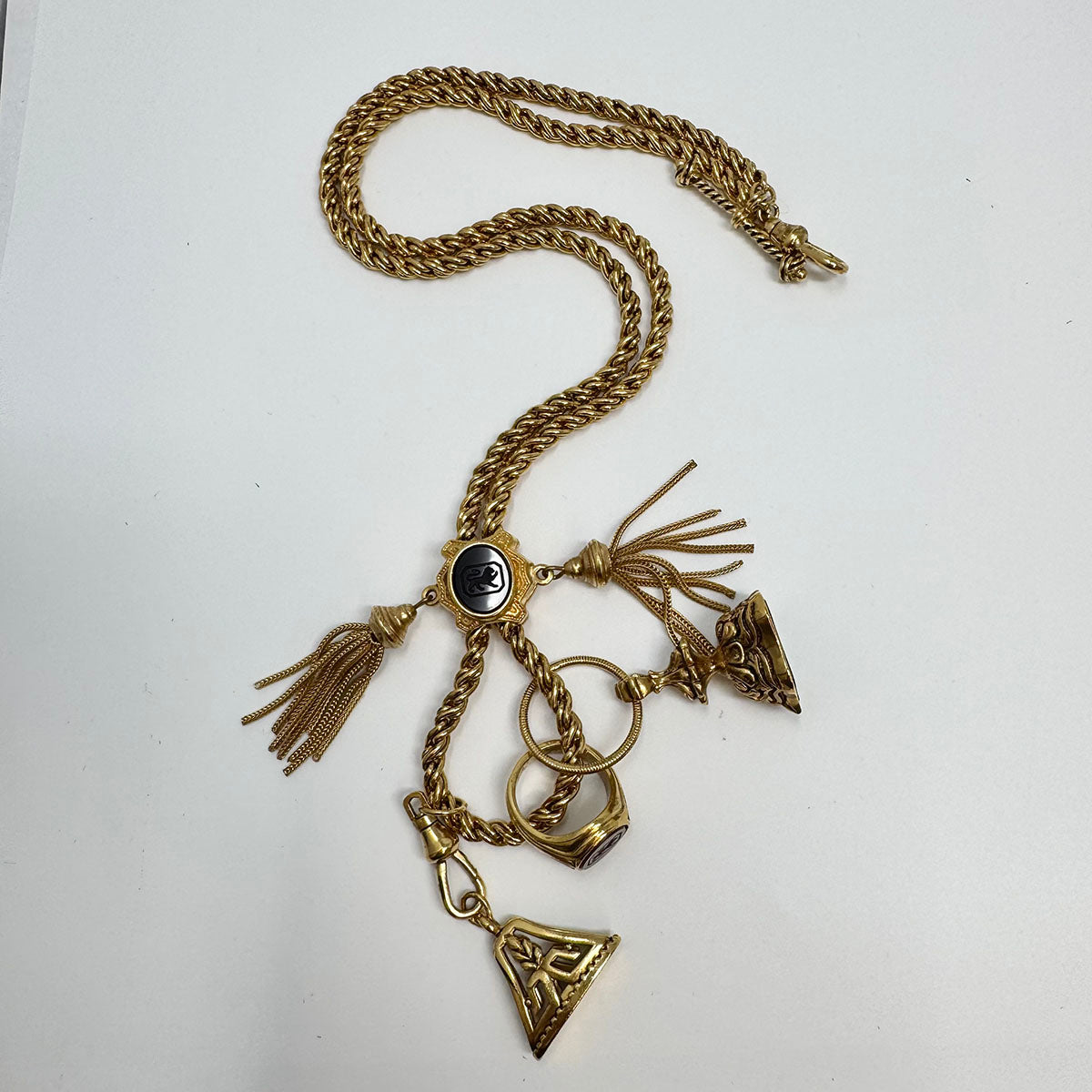 Vintage Ralph Lauren Slide Necklace with 3 Charms - Elegant Layered Jewelry for Women, Perfect for Everyday Wear, Date Nights & Special Occasions