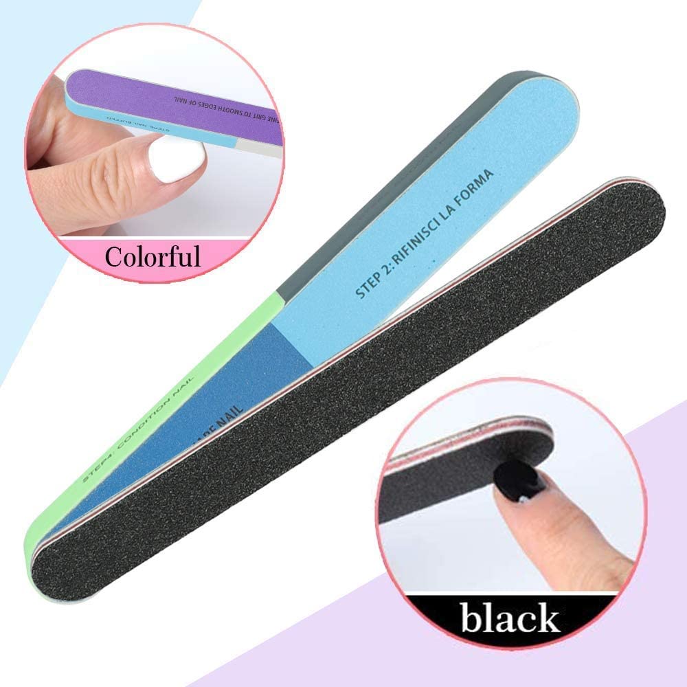 9UP® Professional 7-in-1 Nail File & Buffer Set for Manicure & Pedicure | Nail Repair, Shaping & Polishing Kit | Multicolor Pack of 3 | Perfect for Home, Salon & Travel Nail Care