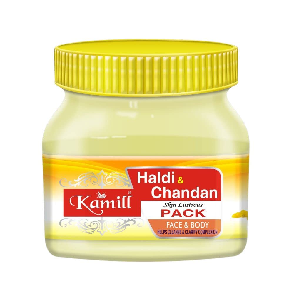 Kamill Haldi & Chandan Skin Brightening Face & Body Pack - Natural Glow Booster for Radiant Skin | Perfect for Daily Skincare Routine & Spa Treatments