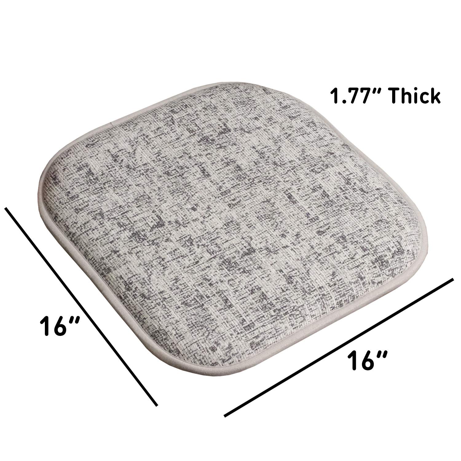 Premium Memory Foam Seat Cushions (4-Pack) - Non-Slip Honeycomb Pattern, 16