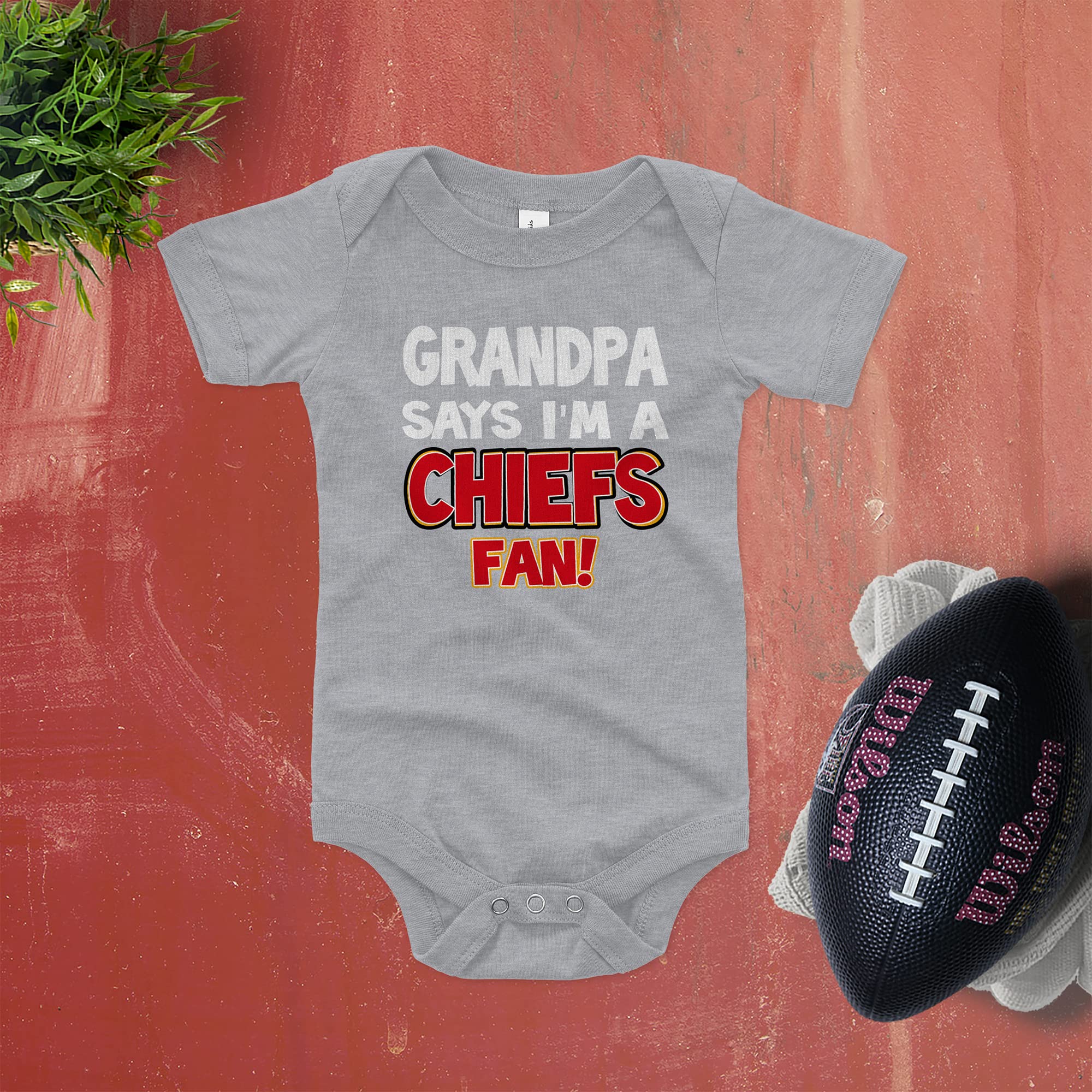 Baby Chiefs Fan Bodysuit - Grandpa's Gift for Game Day