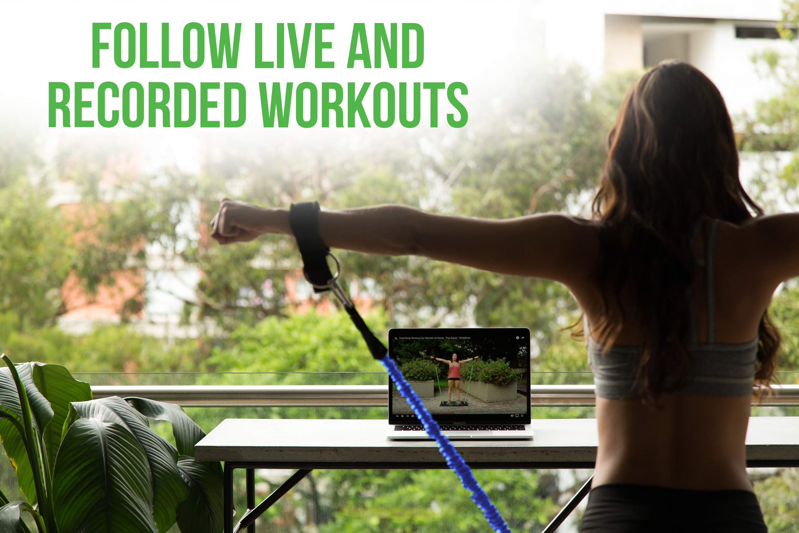 Portable Home Gym 2.0 Set with Resistance Bands & Collapsible Bar - Full Body Workout Equipment for Home, Travel & Outdoor Fitness - Blue | Perfect for Small Spaces, Apartment Workouts & On-the-Go Training