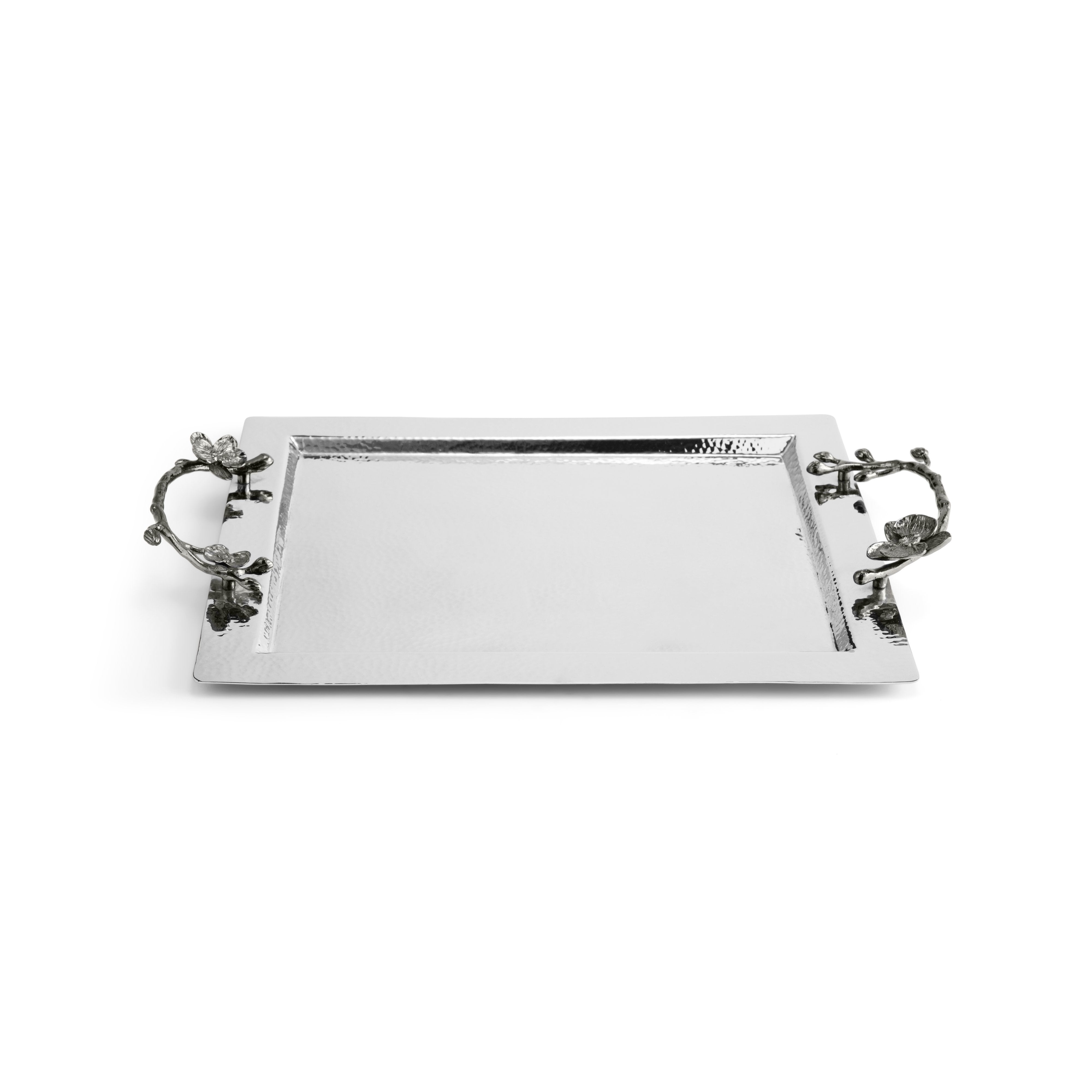 Elegant Black Orchid Serving Tray - Stylish Wooden Tray for Tea, Coffee, Breakfast in Bed, Party Snacks & Home Decor - Perfect for Entertaining & Gift Giving