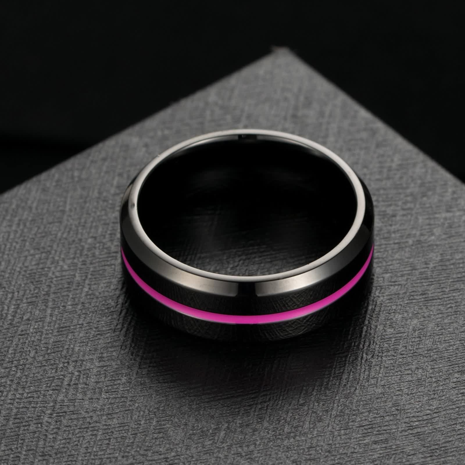 Men's Wedding Bands - Blue Stainless Steel Epoxy Ring Size 10 for Men & Women - Durable & Stylish Wedding Jewelry - Perfect for Anniversaries, Engagements & Thanksgiving Gifts