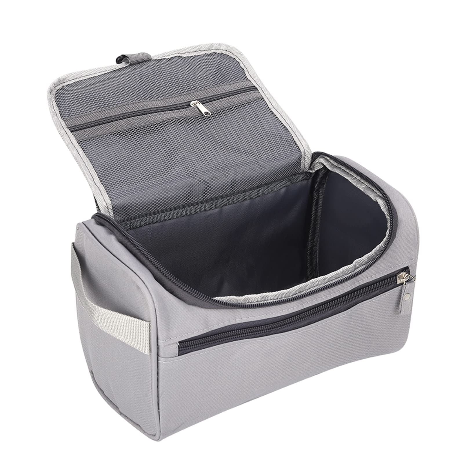 Zerone Hanging Travel Toiletry Bag - Waterproof Shower Organizer for Men & Women, Portable Dopp Kit with Multiple Pockets for Shampoo, Makeup, Shaver & Bathroom Essentials (Grey) - Perfect for Camping, Gym, Business Trips & Vacation Packing