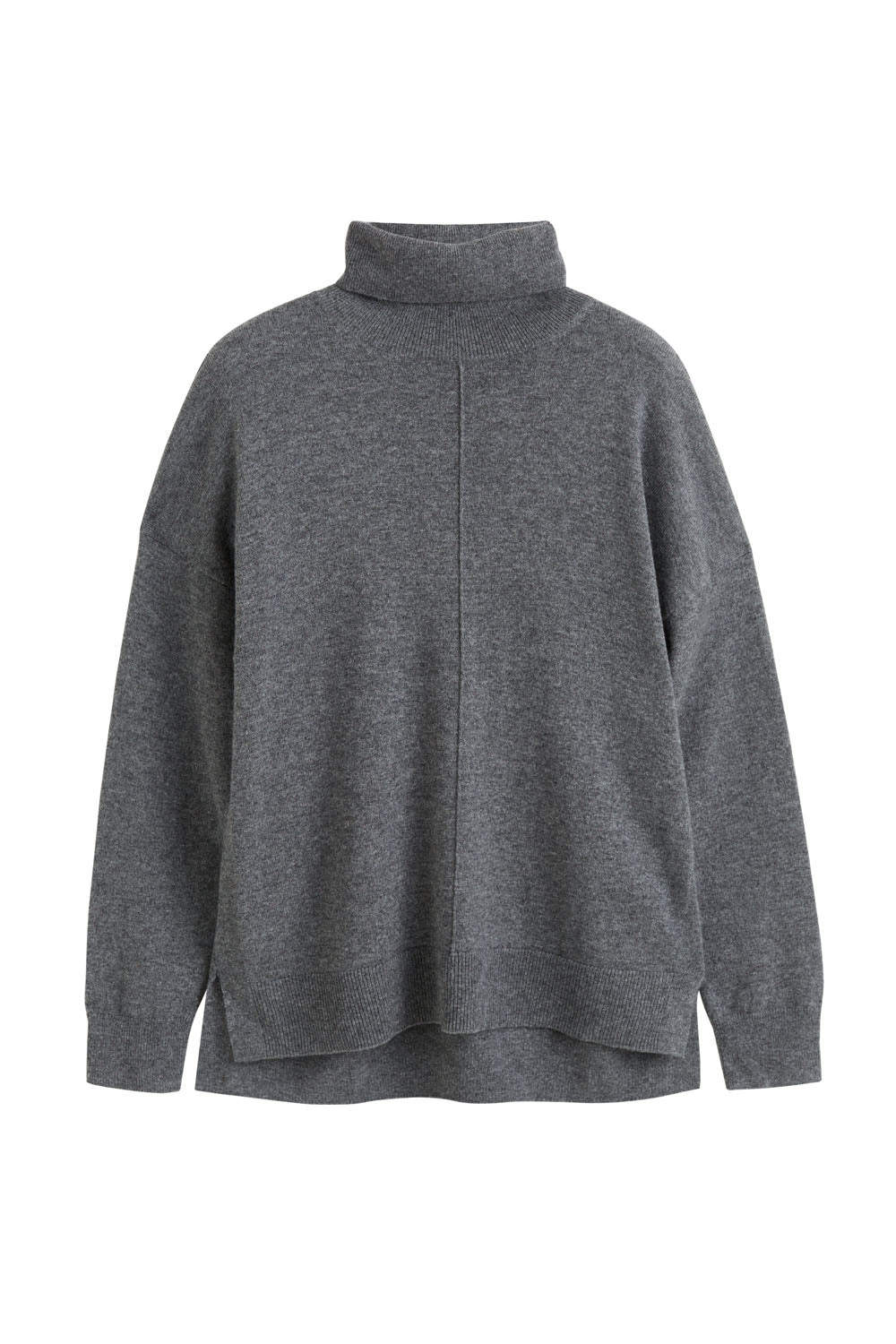Premium Dark Grey Wool Cashmere Roll Neck Sweater for Men - Soft Winter Pullover for Casual & Business Wear