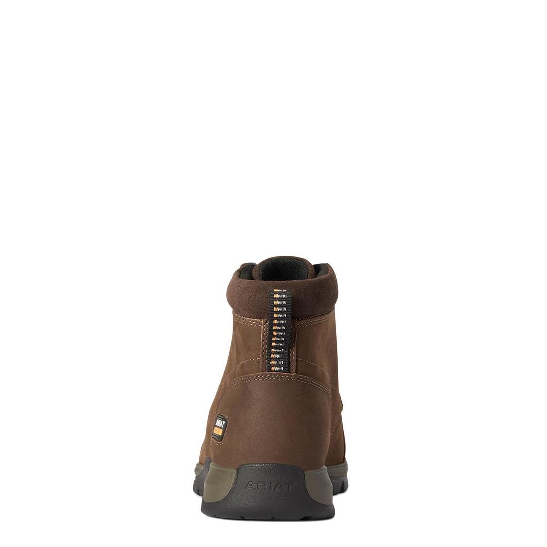 **Dark Brown Edge LTE Composite Toe SD Chukka Work Boots for Men - Lightweight & Comfortable Safety Shoes for Construction, Warehouse & Outdoor Work**
