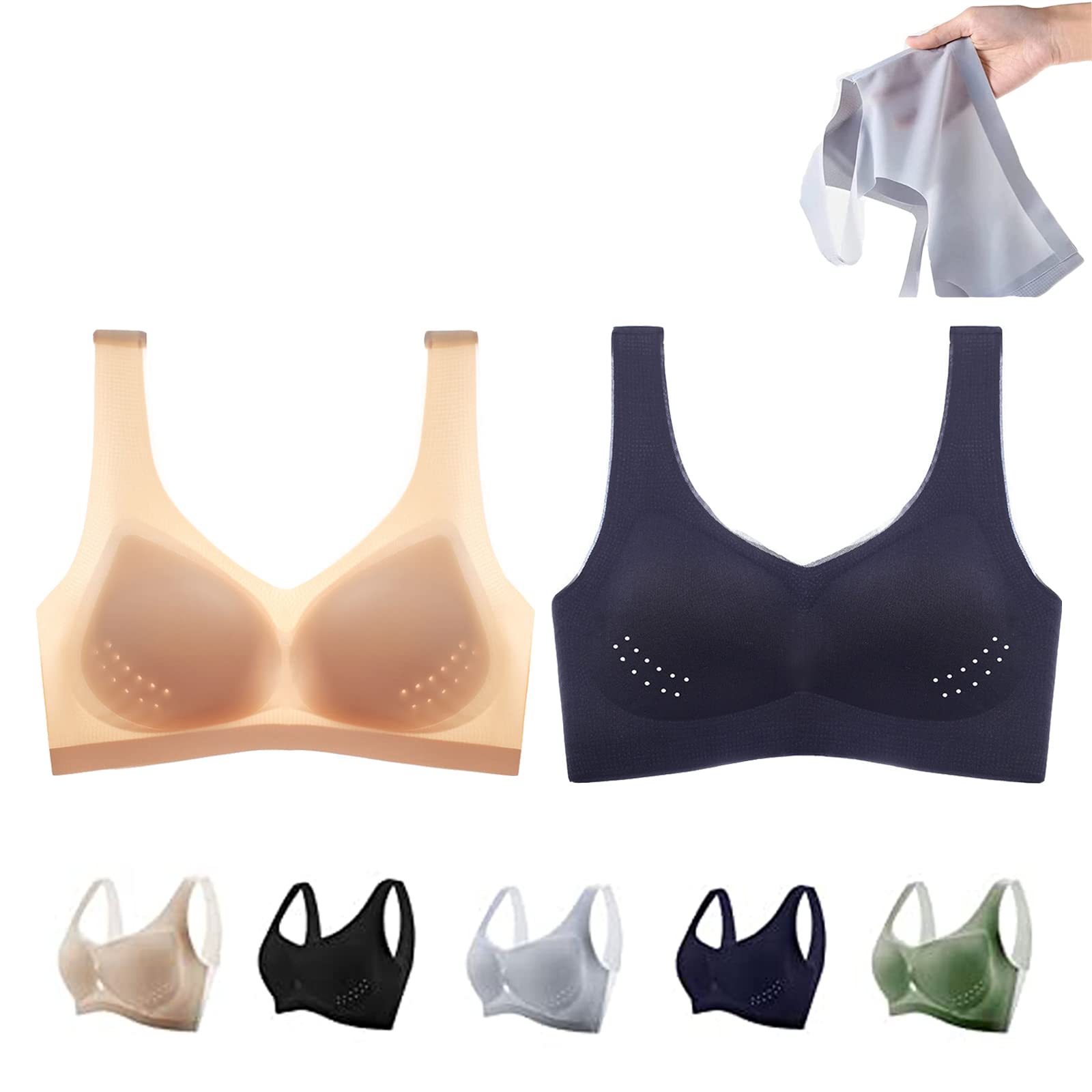 Ultra-Thin Ice Silk Sports Bra for Women - Seamless Wireless Bralette with Removable Pads - Breathable Workout & Yoga Bra - Perfect for Gym, Running, and Everyday Comfort