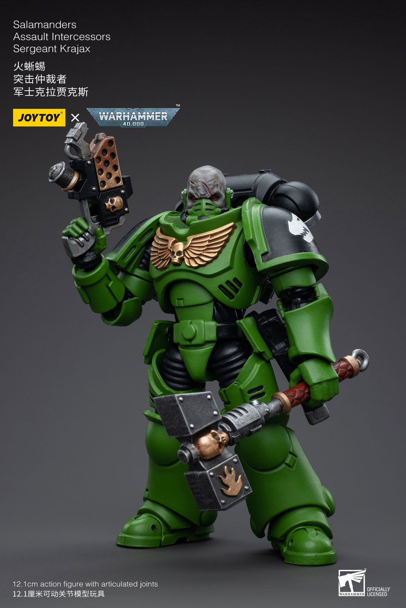 JOYTOY 1/18 Scale 3.75 Inch Warhammer 40K Salamanders Assault Intercessors Sergeant Krajax Action Figure - Collectible Miniature for Tabletop Gaming & Display