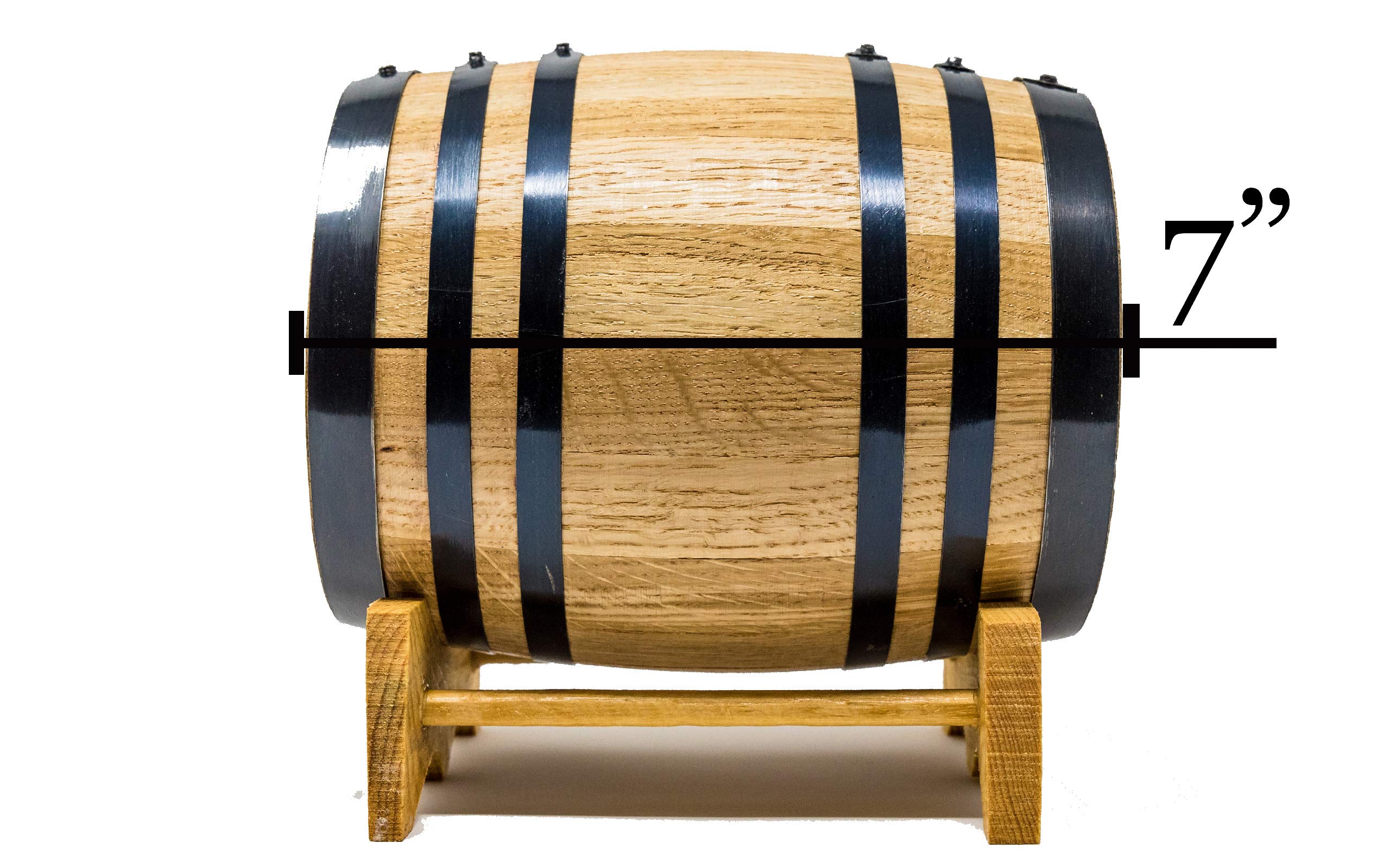 Premium 2 Liter American White Oak Aging Barrel - Handcrafted Whiskey, Bourbon, Wine, Tequila, Rum & Scotch Barrel with Custom Engraving | Perfect for Home Brewing, Bar Decor & Unique Gifts for Alcohol Enthusiasts