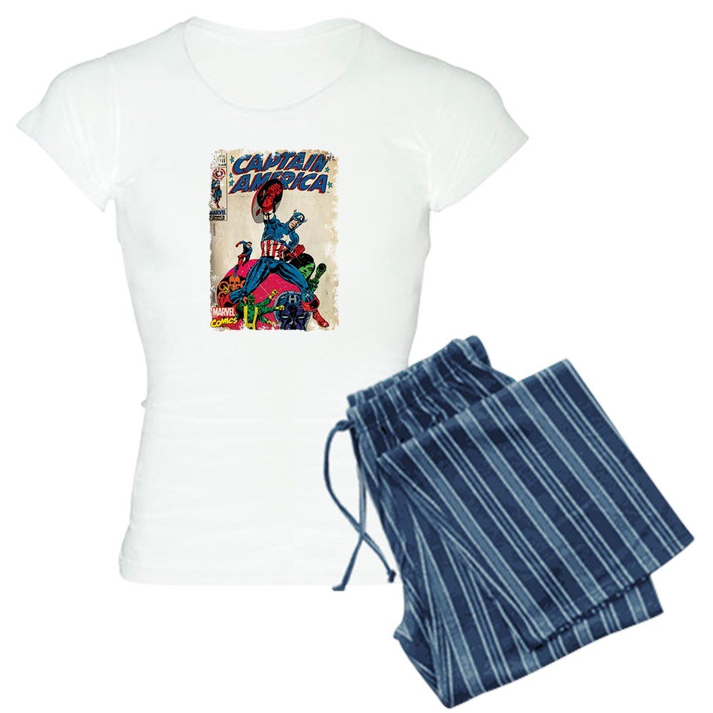 Captain America Women's Lightweight Pajama Set - Soft Sleepwear for Women & Girls - Perfect for Lounge, Sleepovers & Marvel Movie Nights