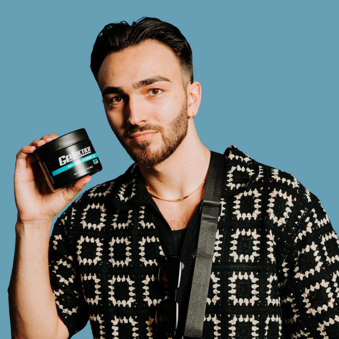 Gelactica Max Control Hair Gel for Men – Alcohol-Free Strong Hold Styling Gel with Natural Extracts | Long-Lasting Hold & Shine | Slick Back, Pompadour & Fade Hairstyles | Perfect for Daily Styling, Work & Special Occasions