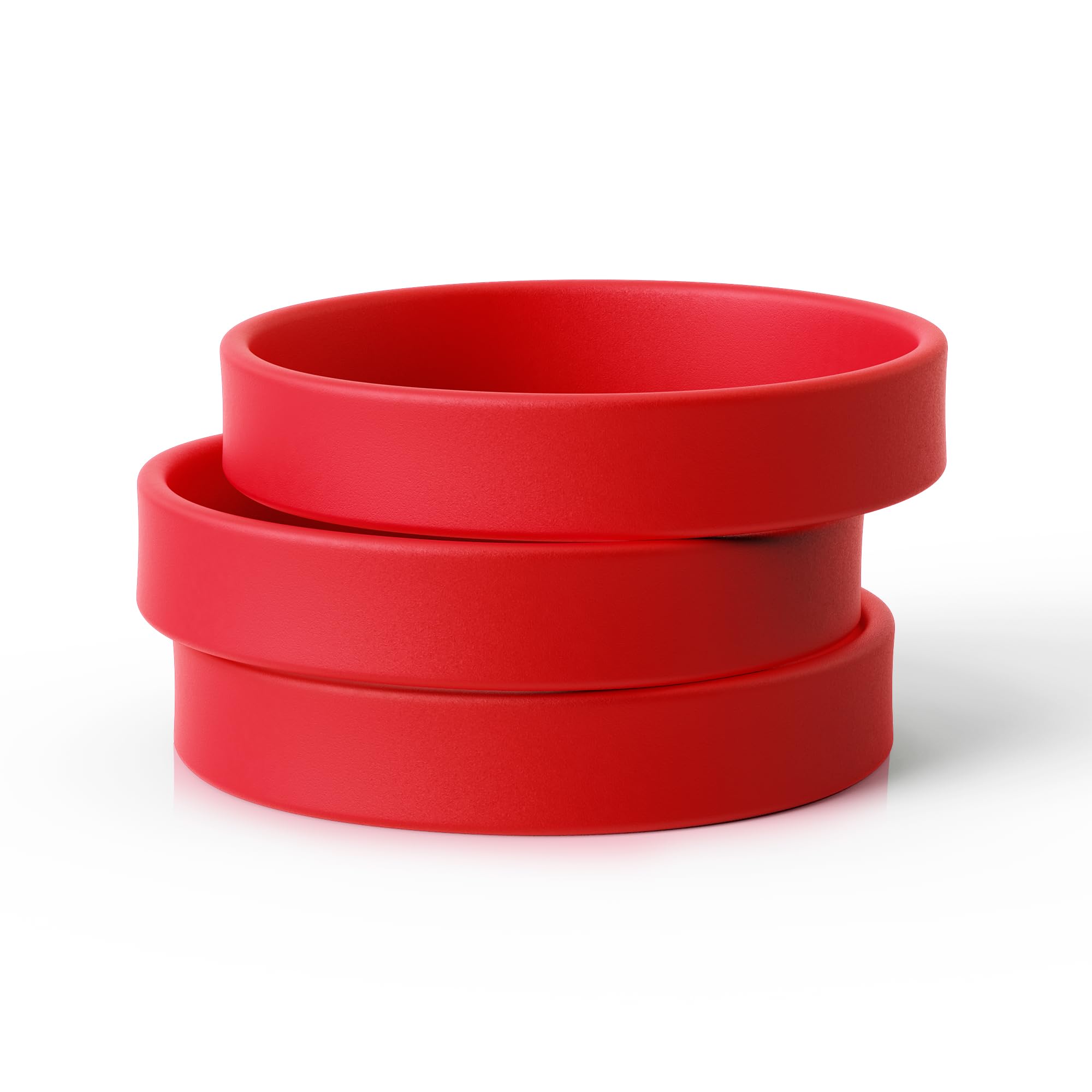 **WristCo 24-Pack Red Silicone Wristbands - Bulk Rubber Bracelets for Men & Women - Durable & Comfortable for Events, Parties, Fundraisers, Sports Teams & Identification - Fast USA Shipping - Perfect for Awareness Campaigns, Concerts & Team Spirit**