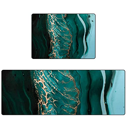 Fluid Art Dark Green Waves