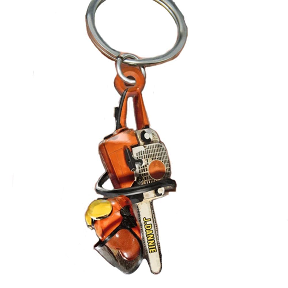 2022 Custom Engraved Chainsaw Keychain - Personalized Gift for Lumberjacks, Woodworkers & DIY Enthusiasts - Perfect for Work Keys, Toolbox Tags & Outdoor Adventures
