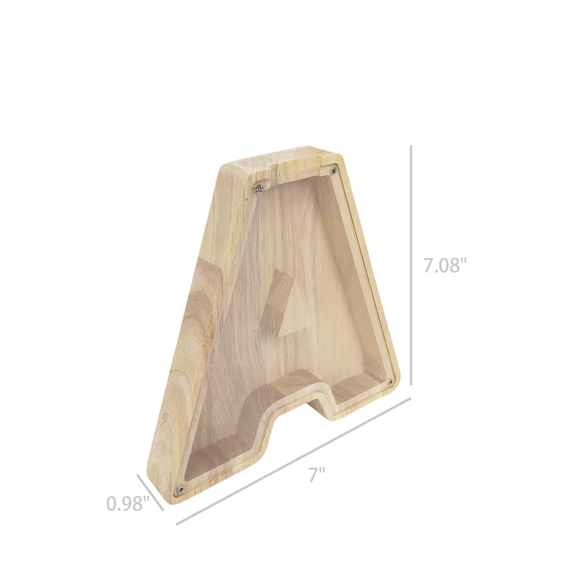 FixtureDisplays® Personalized Wooden Kids Letter Piggy Bank - Custom 7