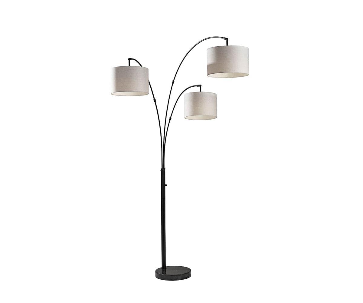 Risa 3-Light Modern Arch Floor Lamp - Adjustable Standing Light for Living Room, Bedroom, or Office Decor