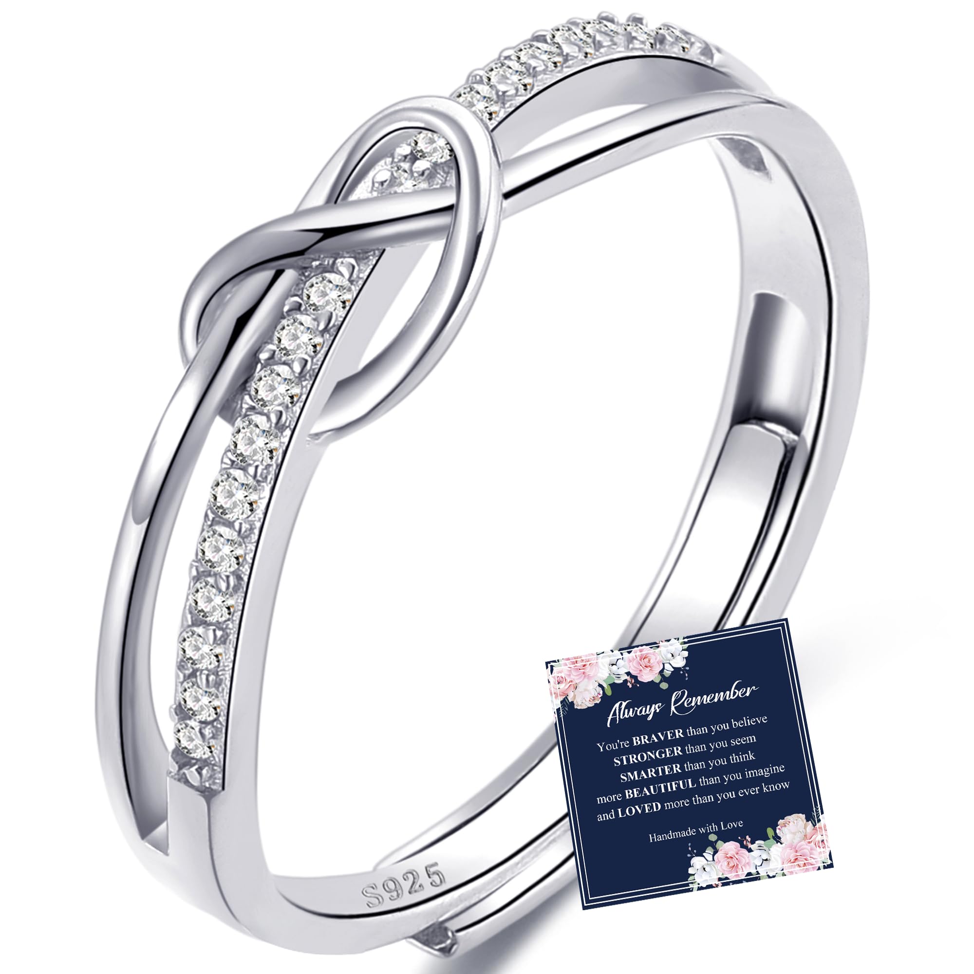 Sterling Silver Adjustable Thumb Ring for Women - 925 Silver Promise Ring, Fashion Jewelry Gift for Her - Perfect for Everyday Wear, Special Occasions & Stacking with Other Rings