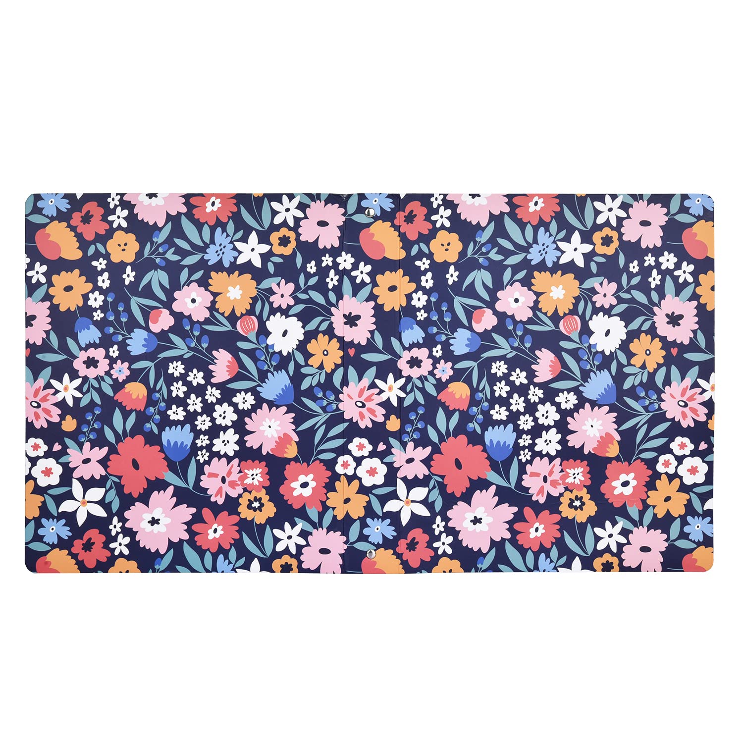 Floral Art Deco Hardcover 3-Ring Binder for Letter Size Paper - 1 Inch Round Rings, 2 Interior Pockets - Elegant School & Office Organizer for Notes, Documents & Presentations | Perfect for Students, Teachers & Professionals