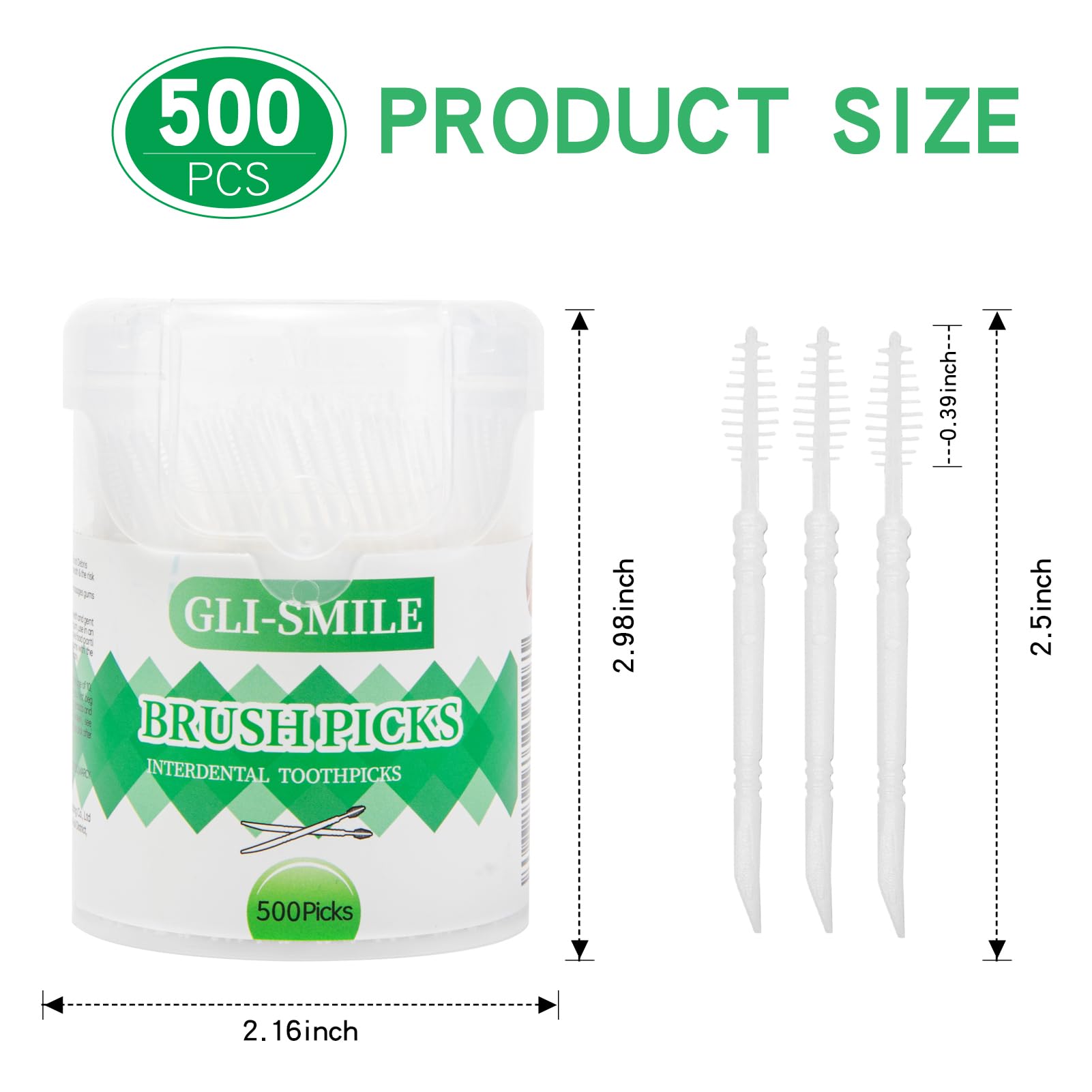 **Interdental Toothpicks & Soft Brushes 2-in-1 – 500 Count Dental Plaque Remover for Teeth Cleaning – Ideal for Travel, Home & Office Use**