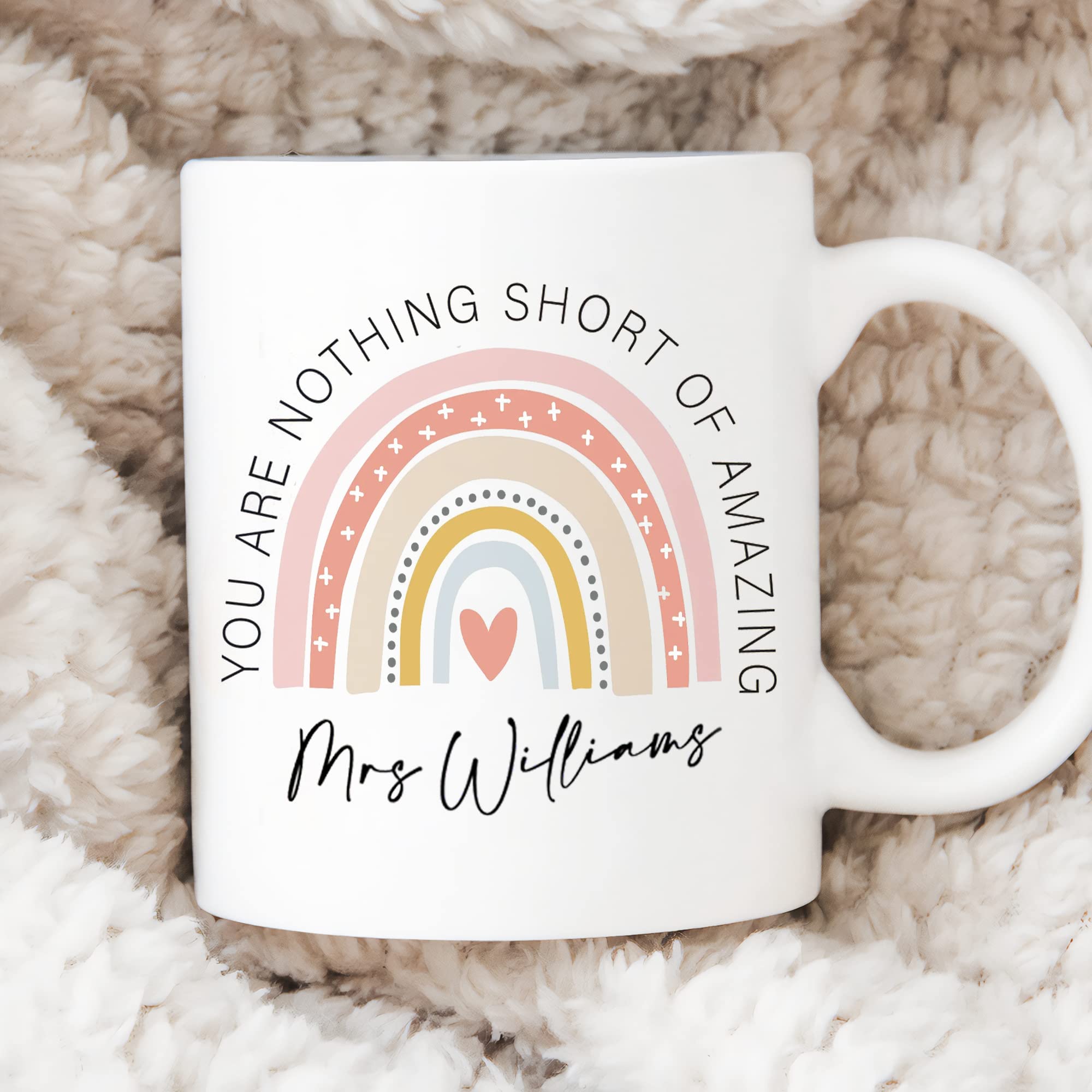 Personalized Amazing Ceramic Coffee Mug - Boho Teacher Gift for Back to School 11oz/15oz - Perfect for Classroom & Home Use