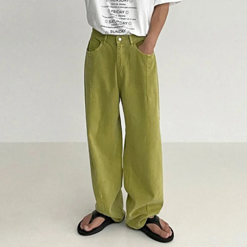 Vintage American Style Men's Wide Leg Jeans - Casual Loose Straight Denim Pants for Men | Trendy Fashion for Everyday Wear, Street Style & Retro Outfits