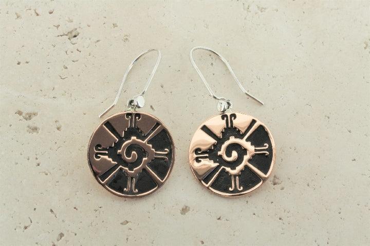 Handmade Copper Circle Maya Earrings – Boho Chic Jewelry for Women – Perfect for Festivals, Parties & Everyday Wear