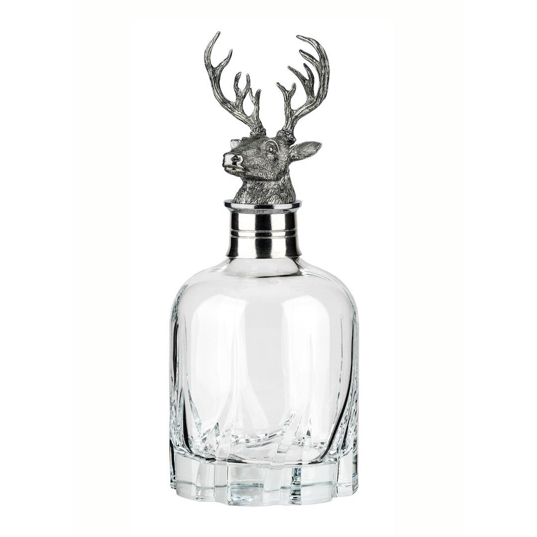 Premium Stag Crystal Decanter Set - Elegant Whiskey & Bourbon Decanter with 6 Glasses - Perfect for Gifting, Home Bar, and Entertaining