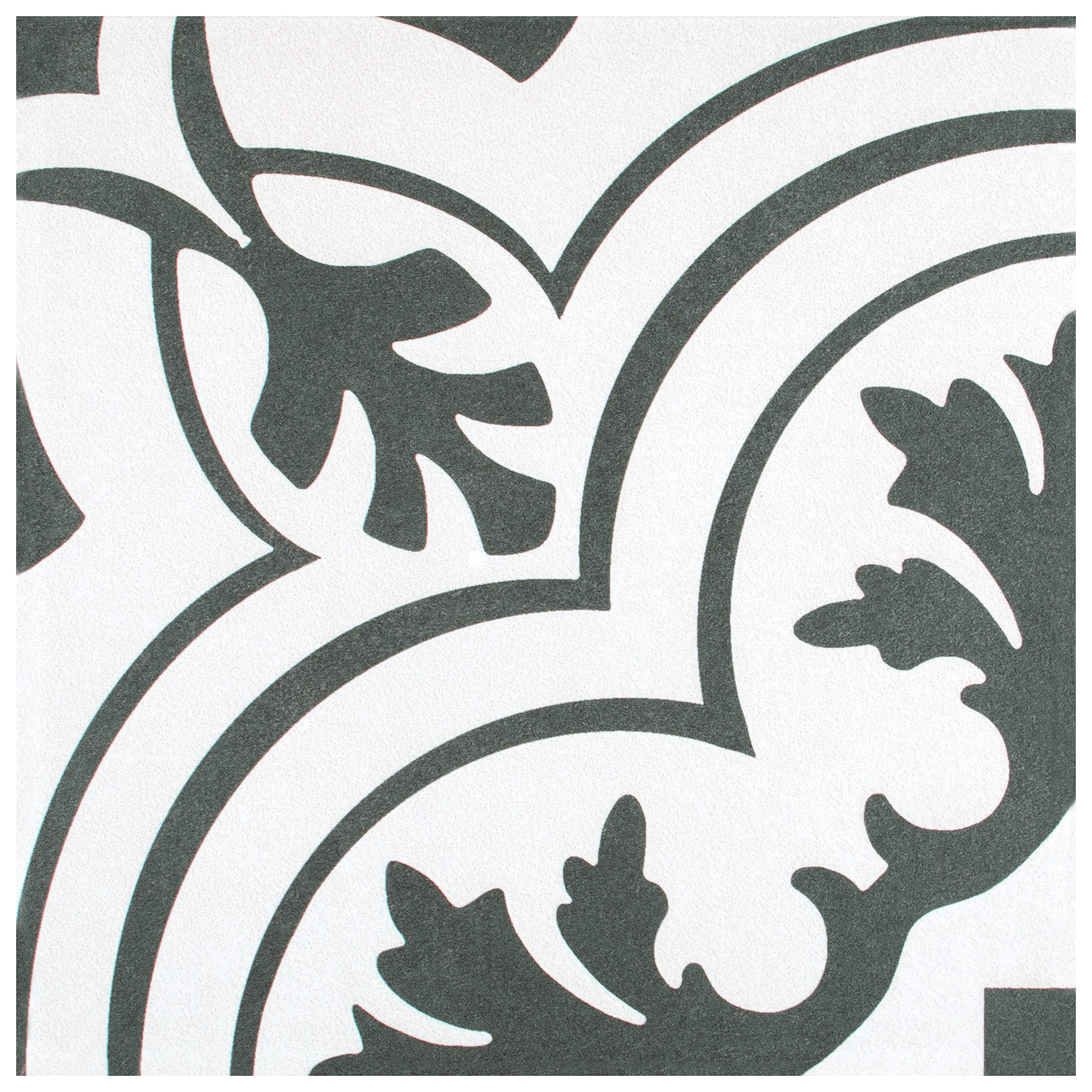 Merola Tile Twenties Vintage 7.75x7.75 Inch Ceramic Floor & Wall Tile - Perfect for Kitchen Backsplash, Bathroom & Vintage Style Home Decor