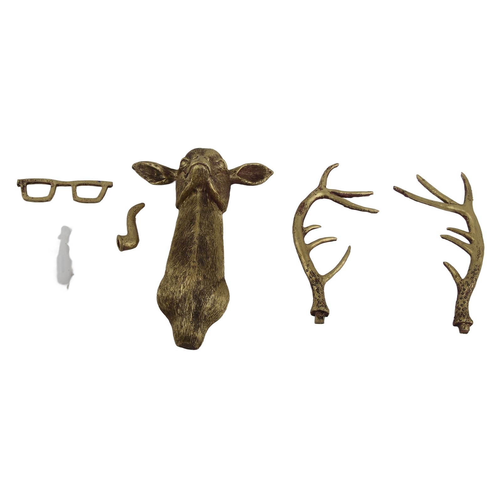 HEITIGN Waterproof Bronzed Resin Animal Wall Hanging Sculpture - 5PCS Set for Sun Protection, Home Decor, Garden & Outdoor Decorations - Perfect Gift for Housewarming & Interior Design