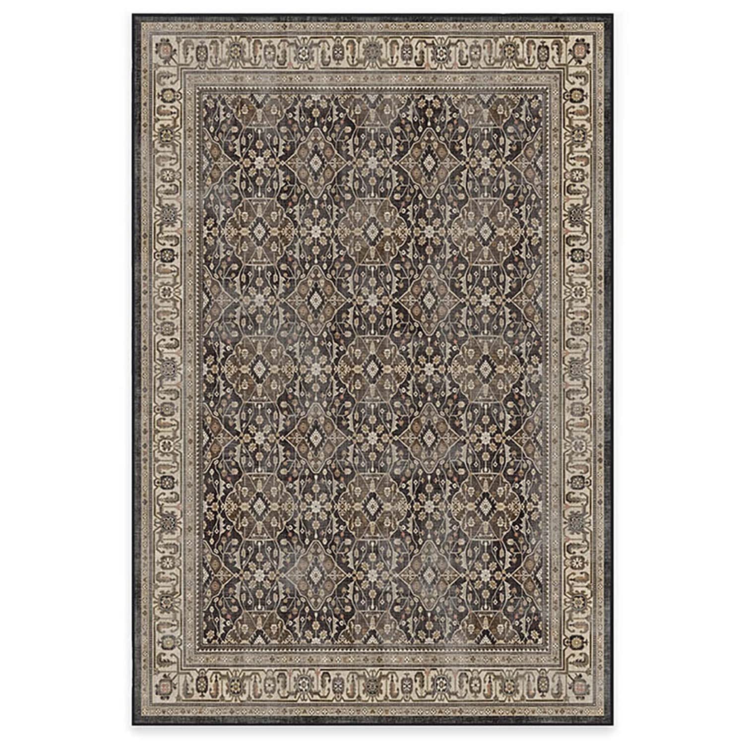 Ruggable Washable 6x9 Area Rug - Alessia Dark Wood Pattern | Premium Non-Slip Living Room, Bedroom & Kitchen Rug with Gripper Pad | Perfect for Home, Office & Classroom Decor