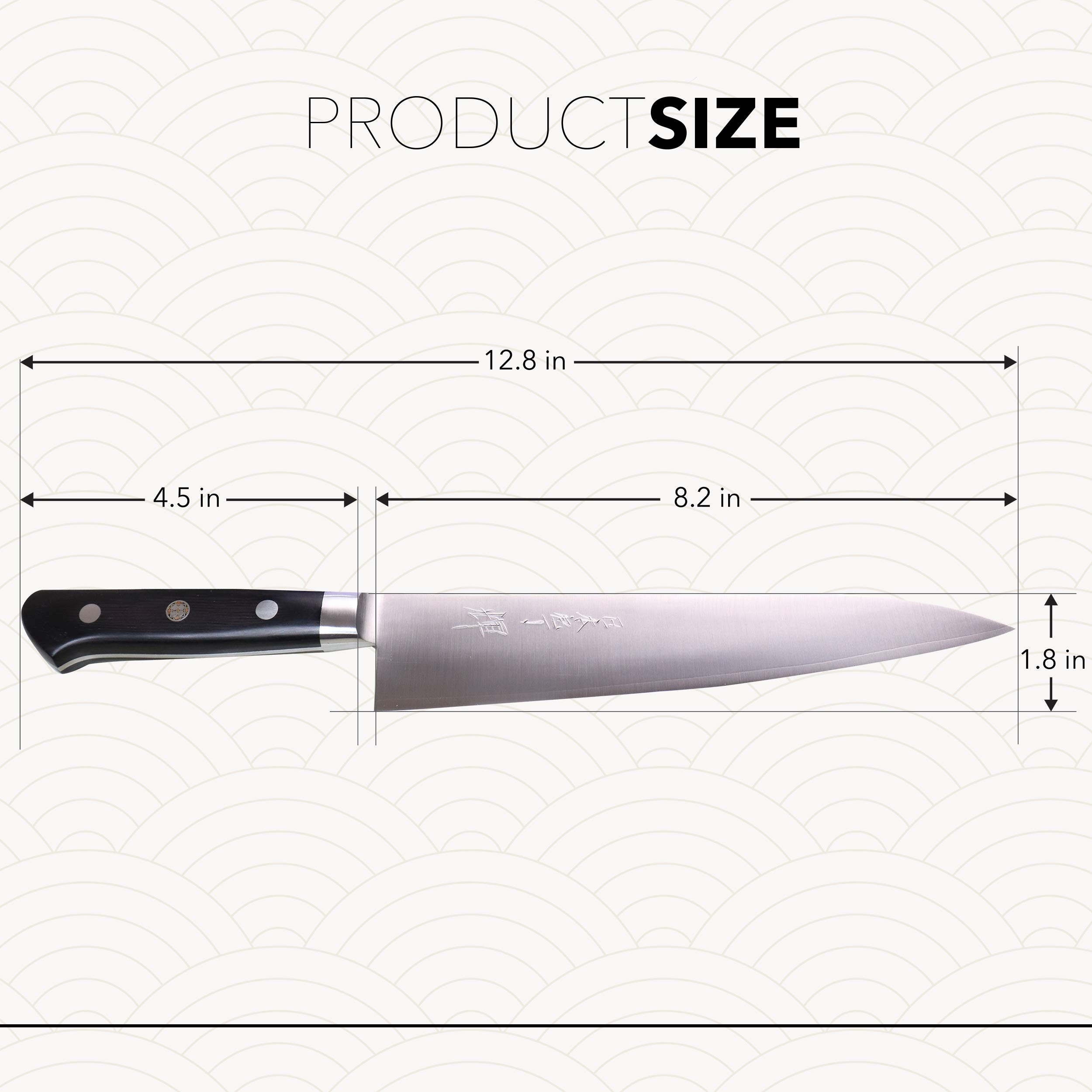 Kagayaki KGR2-3 Professional Gyuto Chef's Knife - 8.2 Inch Japanese Kitchen Knife with R-2 Special Steel Blade & Ergonomic Pakkawood Handle | Perfect for Sushi, Meat Cutting & Precision Cooking