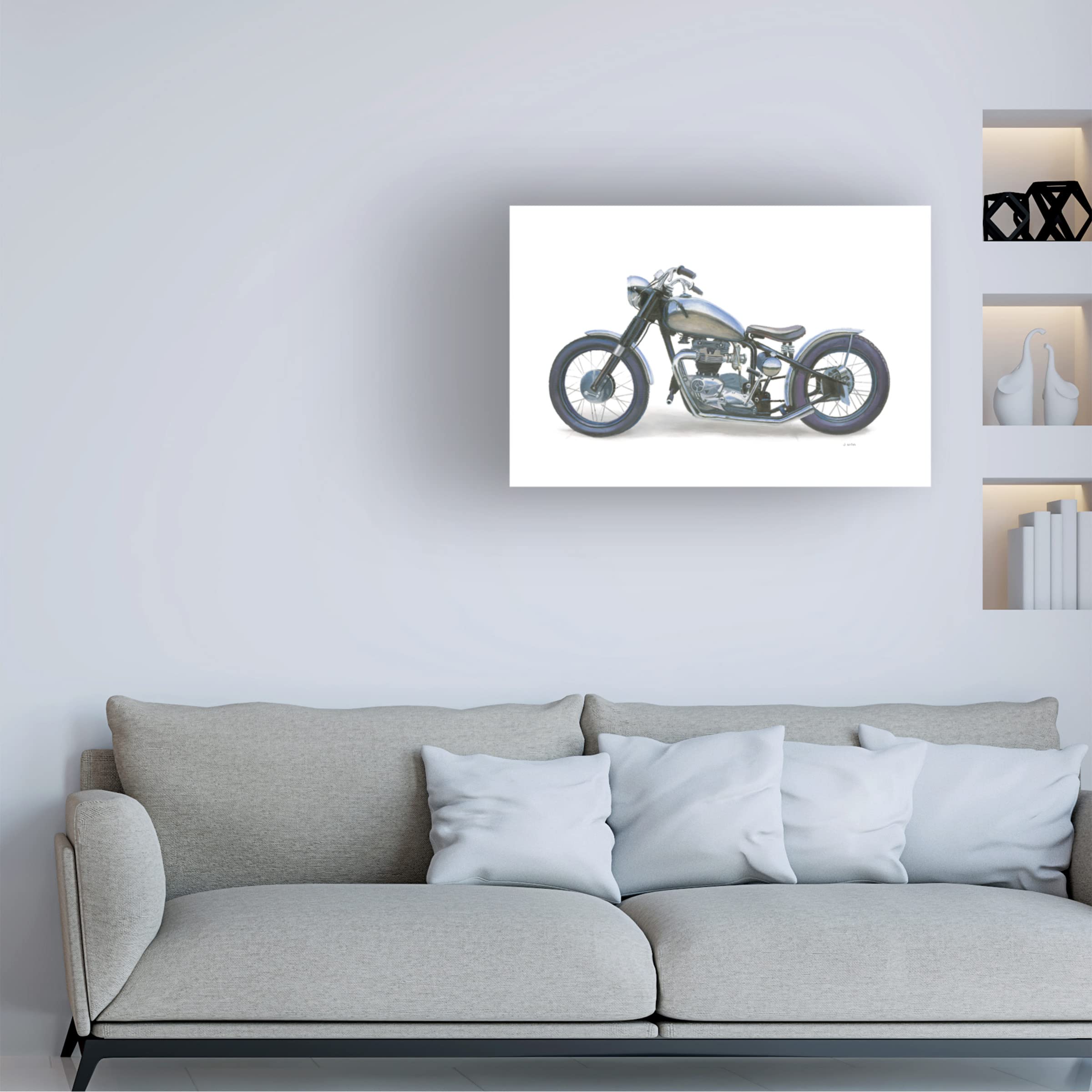 James Wiens 'Let's Roll II White' Canvas Art Print - Modern Abstract Wall Decor for Living Room, Bedroom & Office - Trademark Fine Art Collection
