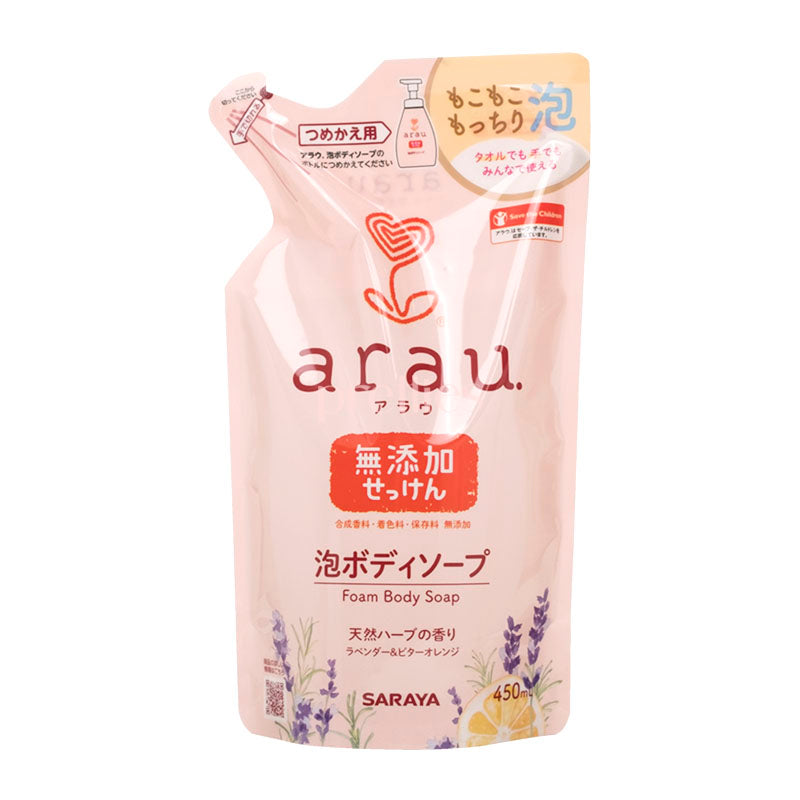 ARAU Saraya Foam Body Soap Refill 450ml - Gentle Moisturizing Shower Gel for Sensitive Skin | Perfect for Daily Bath & Family Use