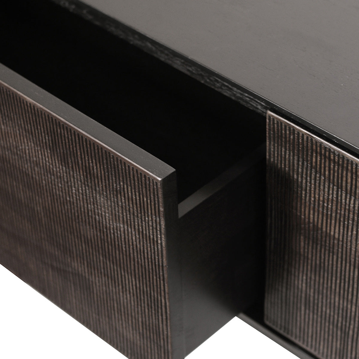 Grooves 1 Flip Down Door & 1 Drawer TV Stand - Modern Entertainment Center for Living Room, Bedroom & Home Theater Storage Solution