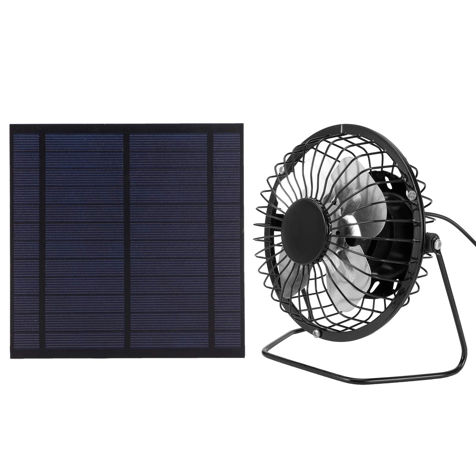 Tomotato 5W Solar Powered Fan with Mini Solar Panel - Portable Cooling Fan for Greenhouse, Kennel, RV, Camping & Outdoor Use