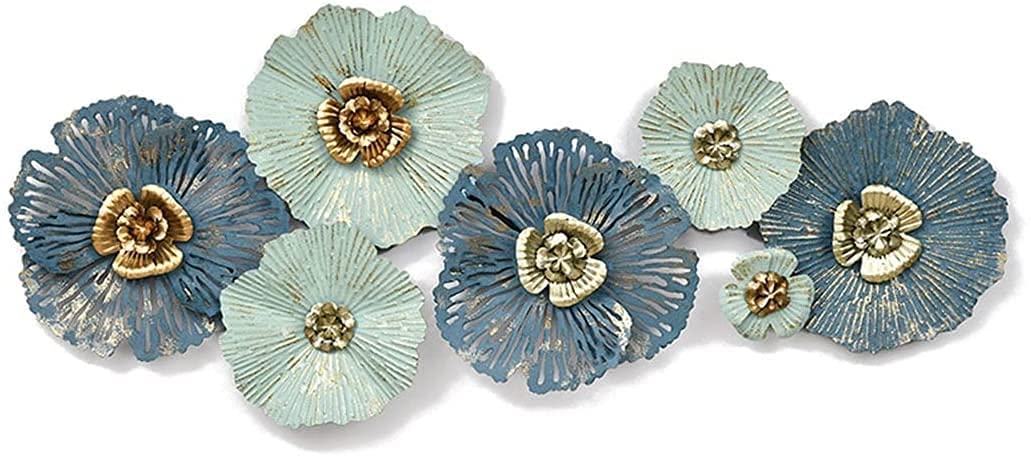 Large Metal Wall Art Decor - Contemporary Flower Sculpture, Wrought Iron Wall Hanging for Home & Homestay | Modern Interior Decor for Living Room, Bedroom & Office