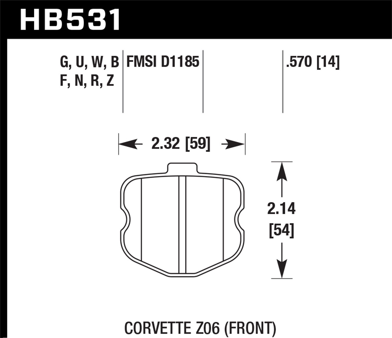 HB531W.570 DTC-30 High Performance Motorsport Brake Pads - Racing & Track Day Use for Sports Cars & Performance Vehicles