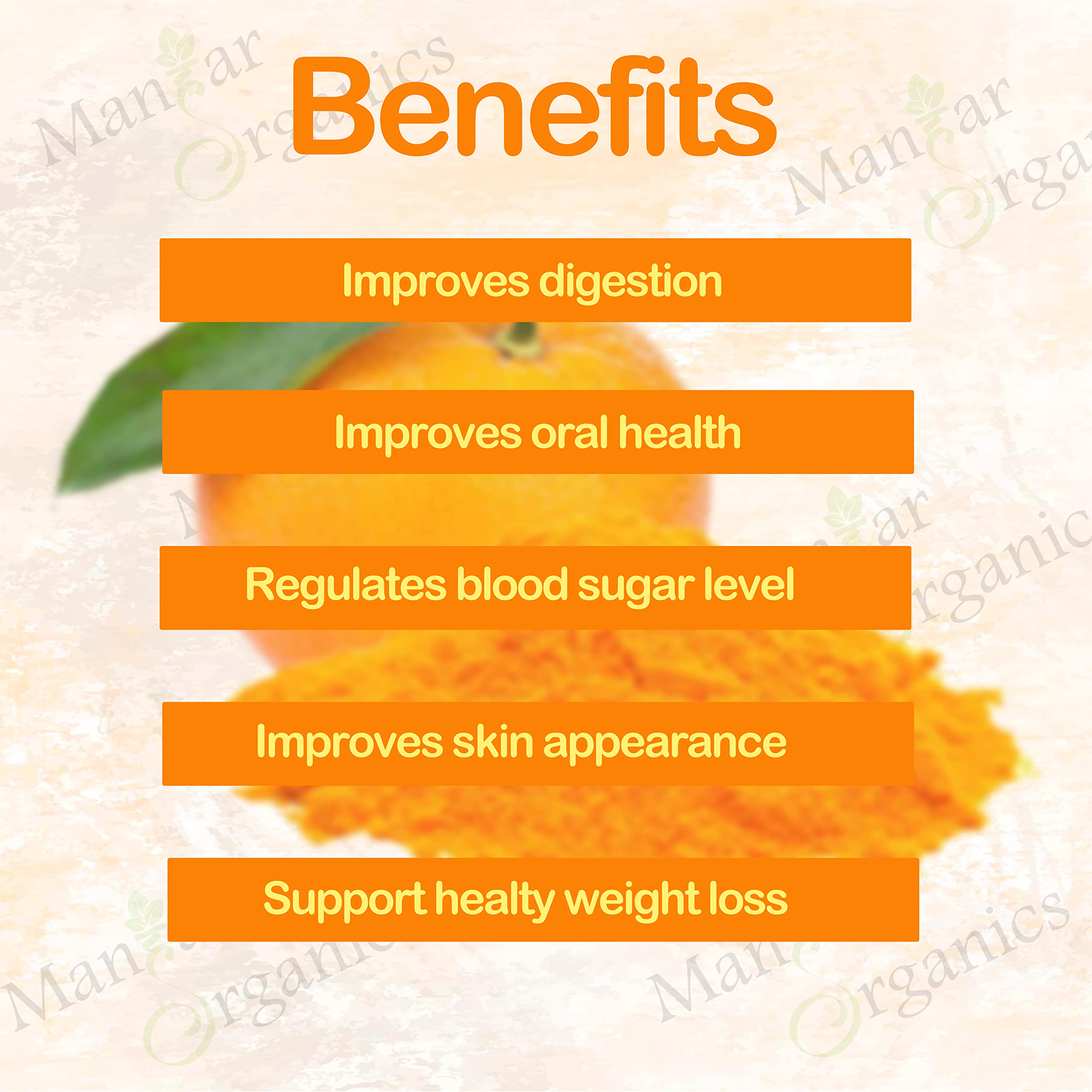 Organic Orange Peel Powder for Face - 100g with Vitamin C & Antioxidants | Brightening & Cleansing Facial Mask | DIY Skincare for Glowing Skin
