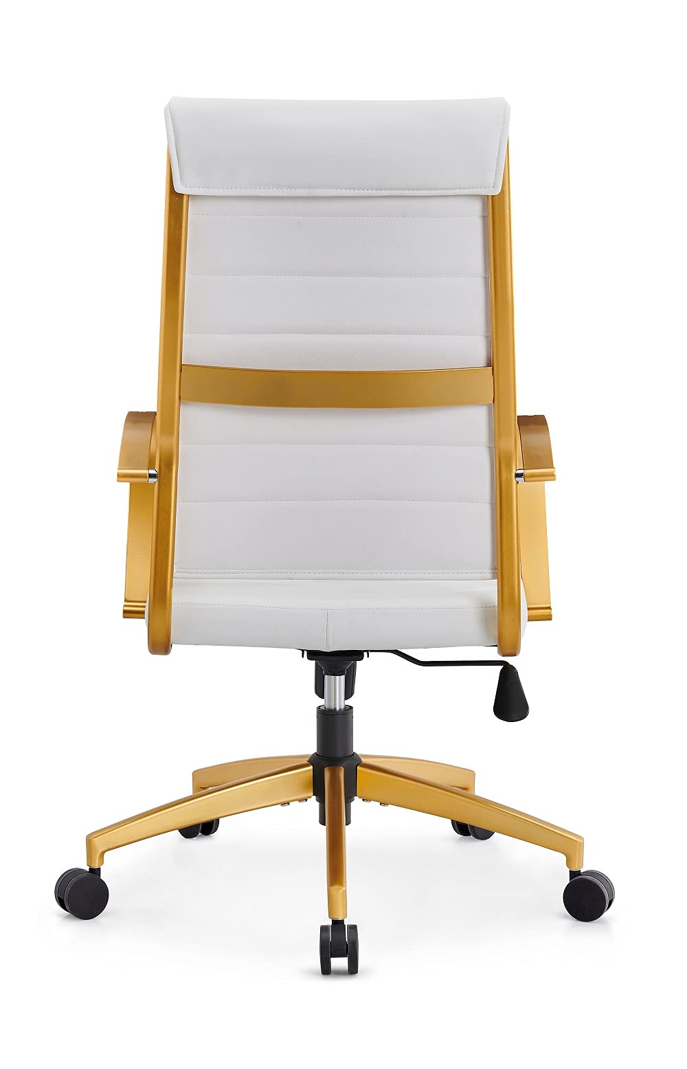 Ergonomic White and Gold Office Chair - Adjustable Desk Chair with Lumbar Support for Home & Workspace Comfort (4020 Gold White) - Perfect for Long Hours of Sitting, Gaming, or Remote Work