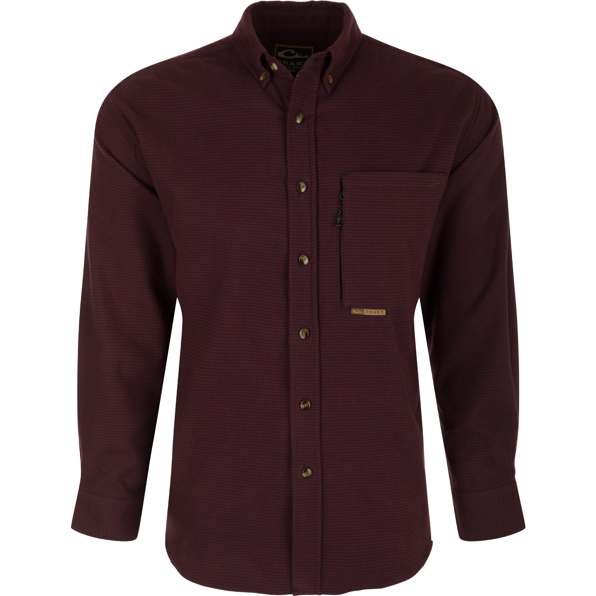 Stylish Autumn Brushed Twill Houndstooth Button Down Long Sleeve Shirt for Men | Comfortable Casual & Office Wear | Perfect for Fall Outfits and Business Casual Occasions