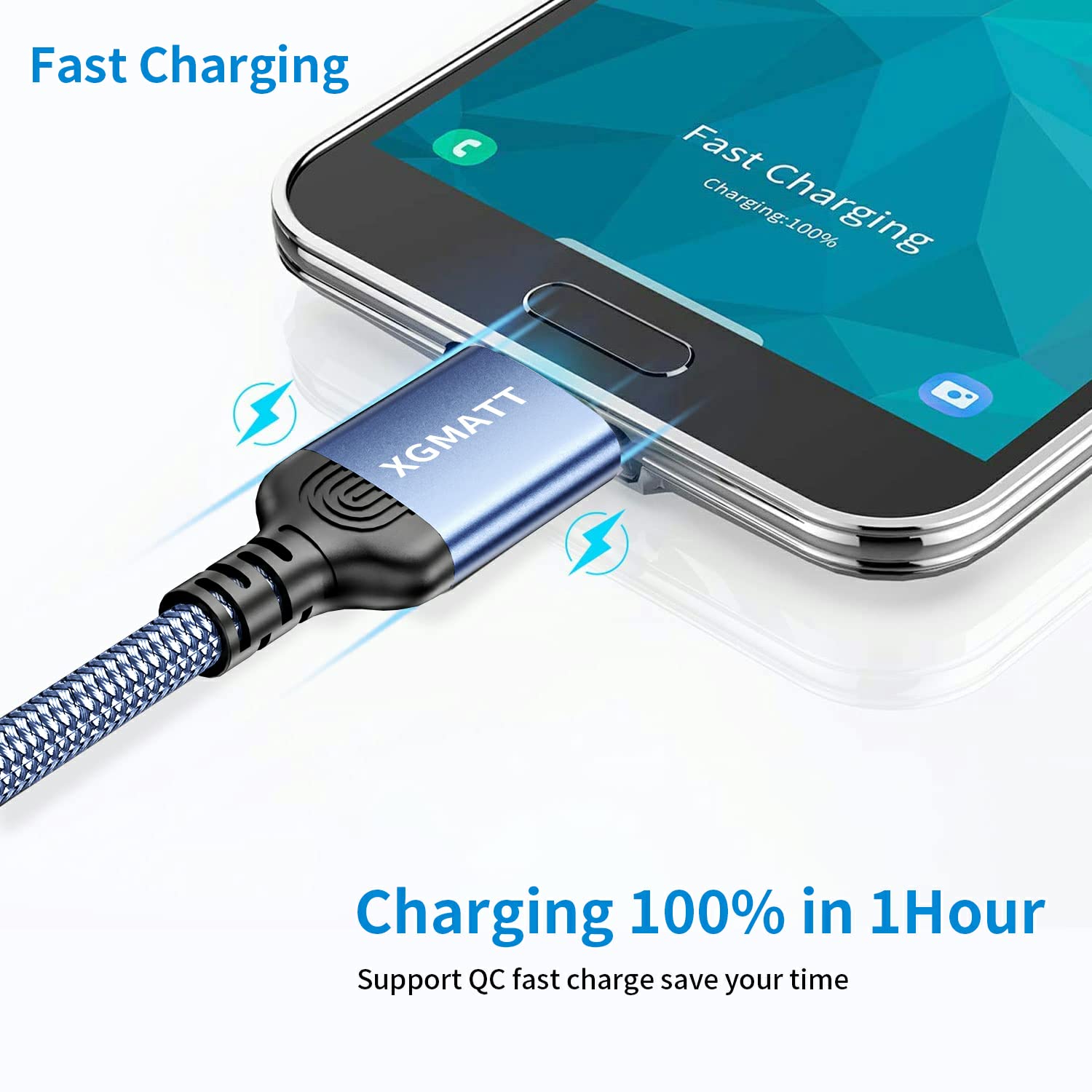 XGMATT USB C to USB 3.0 Micro B Cable 0.5M - High Speed Data Transfer Cable for WD, Toshiba Canvio, Seagate Expansion External Hard Drives - Also Compatible with Samsung Galaxy S5 - Perfect for Data Backup, File Transfer and Mobile Device Charging