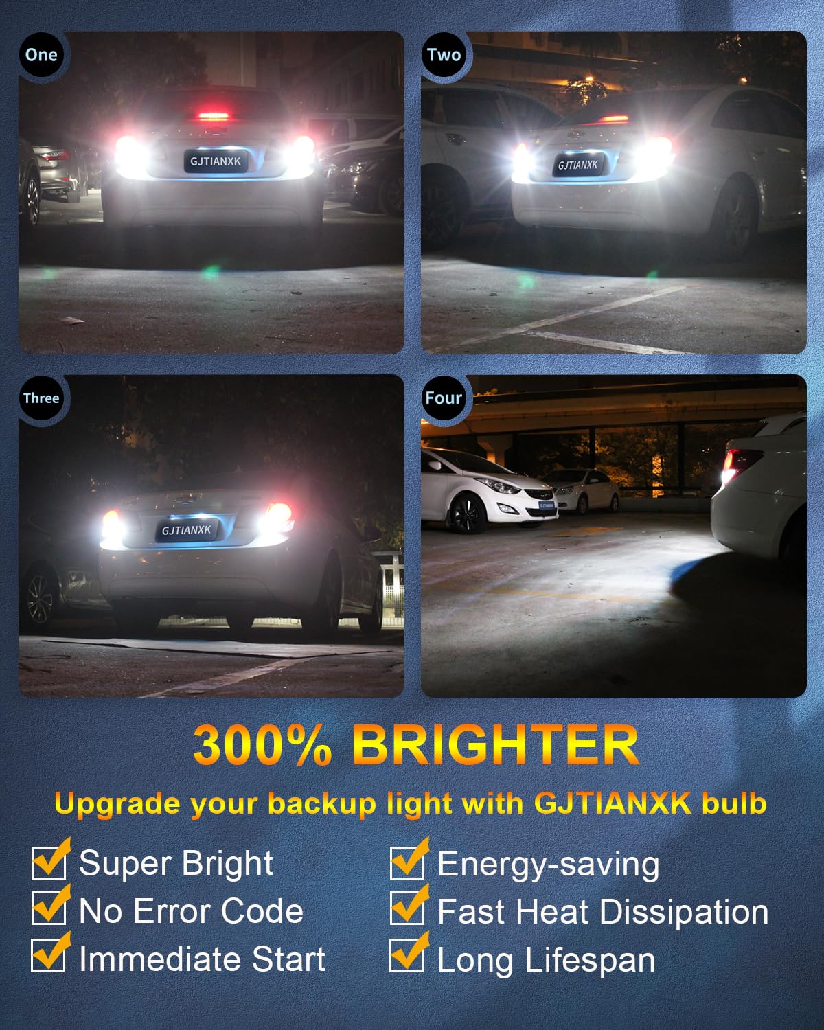 912 921 T15 906 922 W16W LED Bulb - Super Bright Canbus Error Free Backup Reverse Light Replacement - 6000K White (Pack of 2) - Perfect for Car Tail Lights, Brake Lights & License Plate Illumination