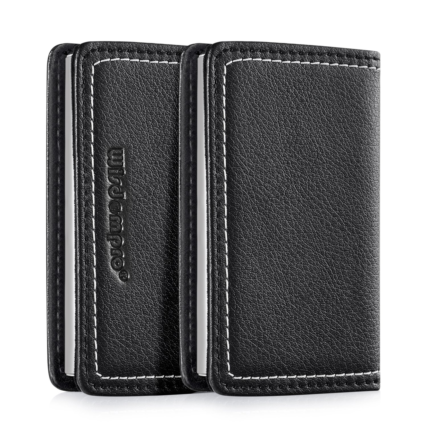 Premium PU Leather Business Card Holder - 2-Sided Magnetic Wallet Case for Men & Women | Ultra Slim & Thin Design | Perfect for Networking Events, Office Meetings & Professional Gatherings