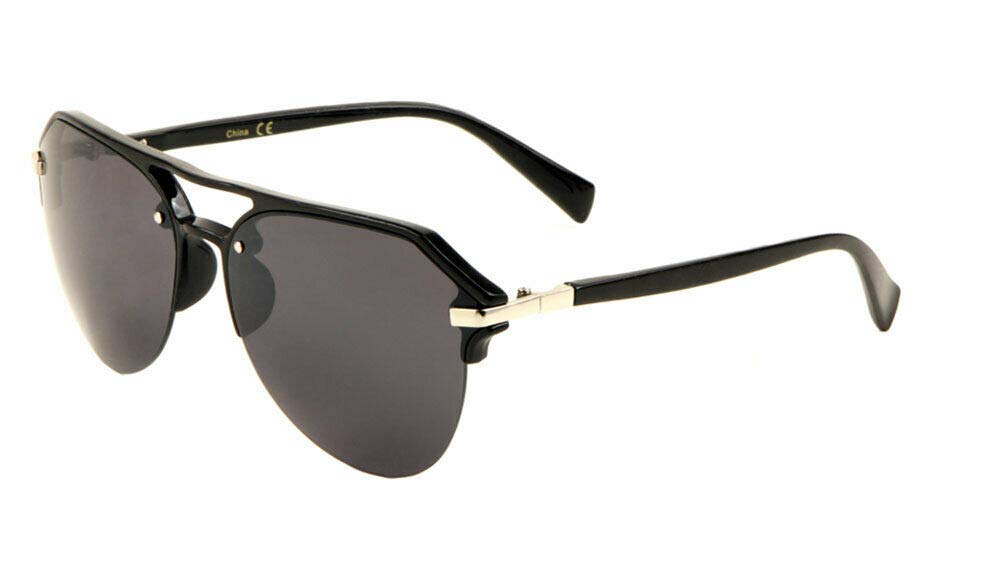 Vintage Aviator Sunglasses Half Rim - Retro Pilot Style Luxury Sunglasses for Men & Women - Perfect for Driving, Travel, and Outdoor Adventures