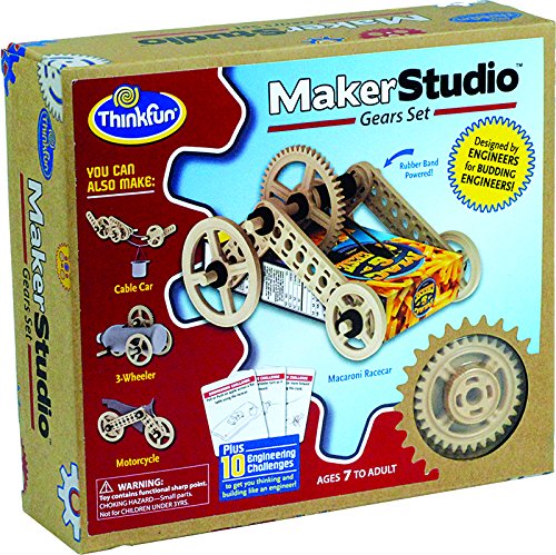 ThinkFun Maker Studio Gears Building Kit - STEM Educational Construction Toy for Kids Ages 7+ - Vehicle Themed Engineering Set with Gears, Wheels, Rods & Connectors - Perfect for Classroom STEM Activities & Creative Play at Home