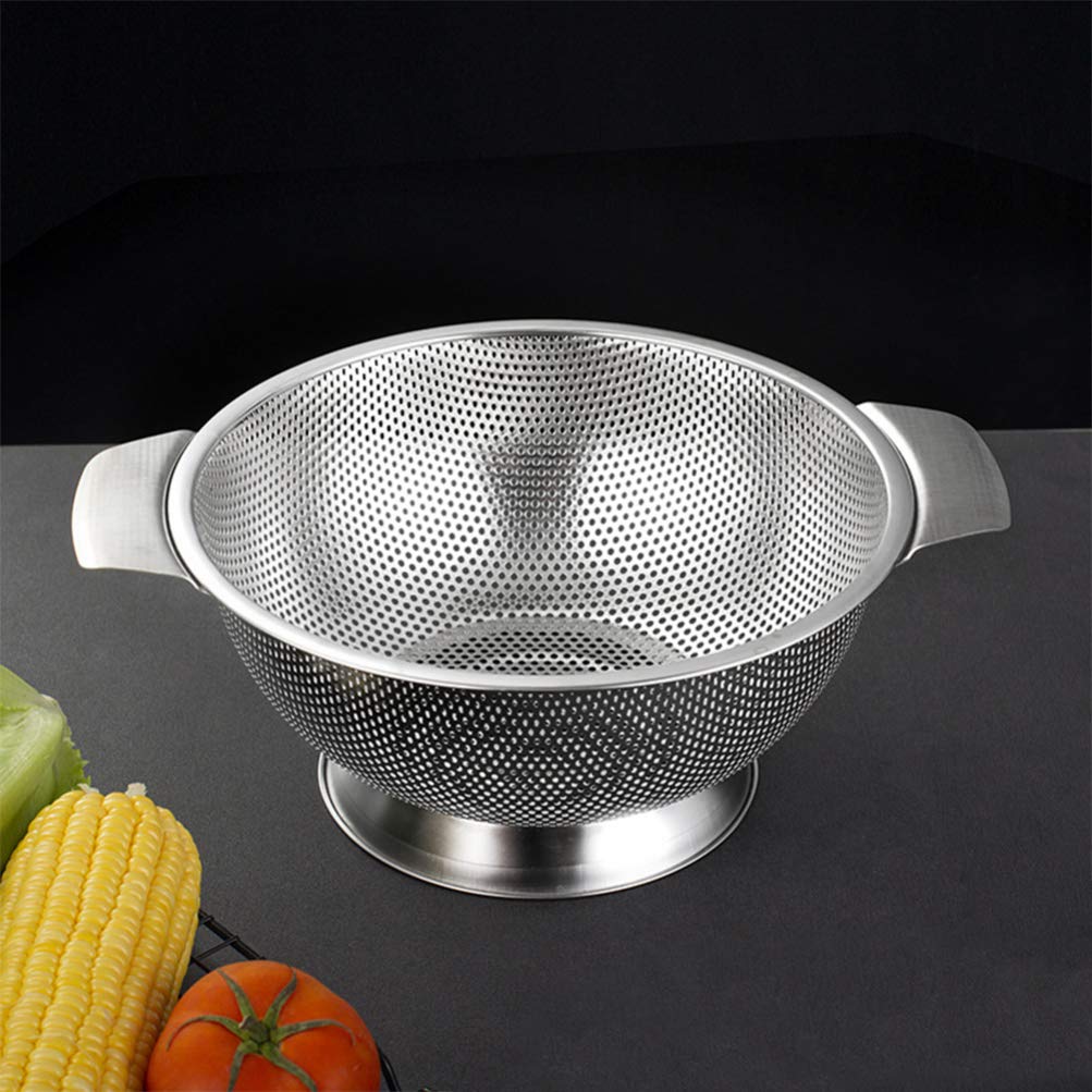 Stainless Steel Rice Washing Sieve - Kitchen Food Drain Bowl for Cooking & Drying