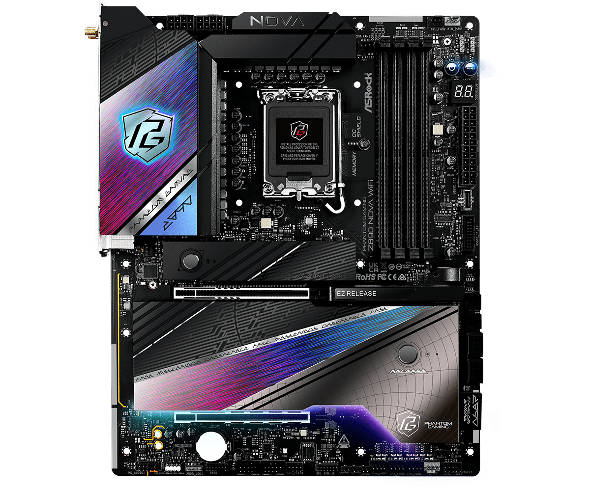 ASRock Z890 Nova WiFi 7 Motherboard - Intel LGA 1700 Socket, DDR5, PCIe 5.0, Thunderbolt 4 - Pre Order Now for High-Performance Gaming & Content Creation PCs